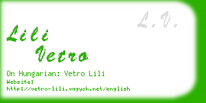 lili vetro business card